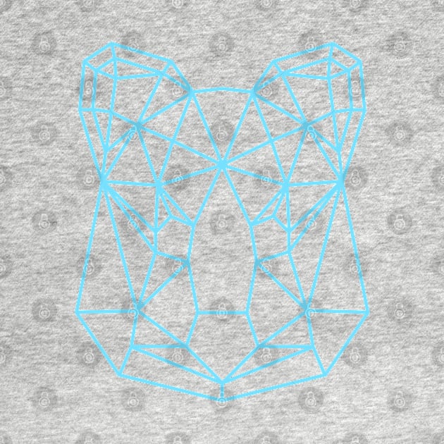 Light Blue Geometric Quokka Line Art by MOULE